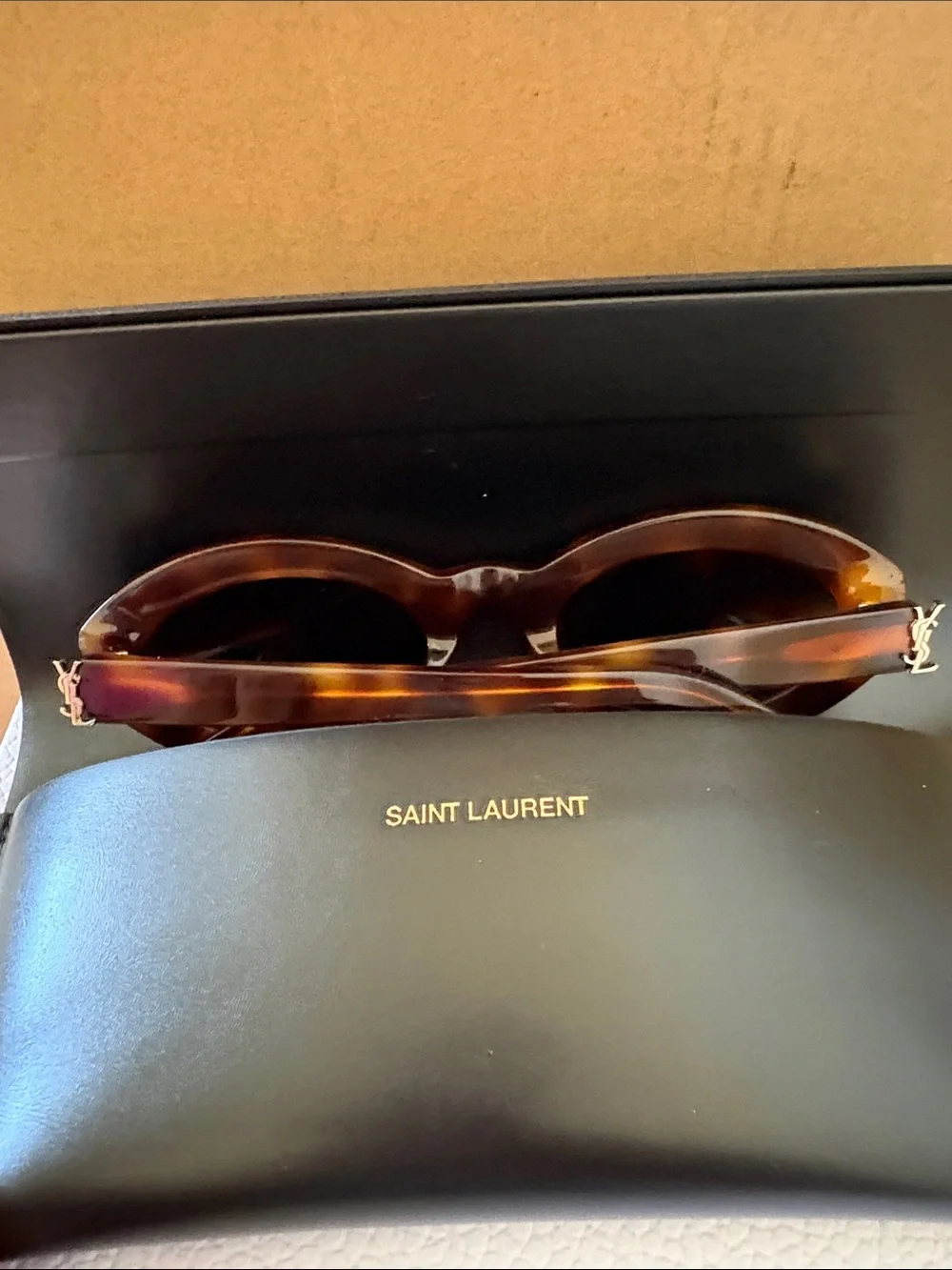 YSL  Havana/Tortoise frame with green lenses SL M136 S